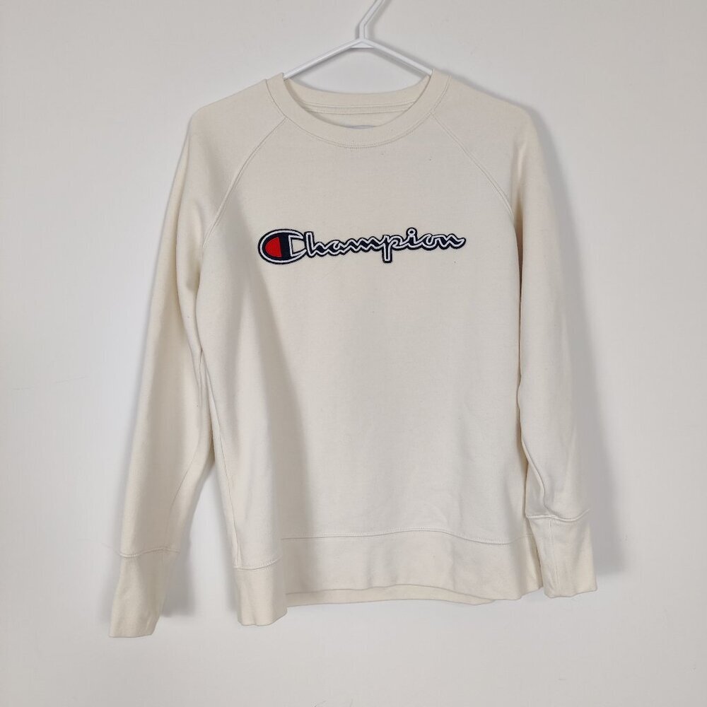 Champion Men's Authentic Athleticwear Sweatshirt Size M White Cotton Blend Sport